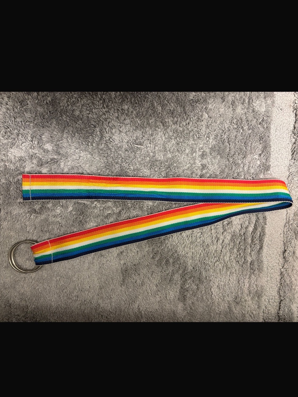 Rainbow Stripe D-Ring Belt